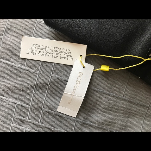 BCBG Generation Leather hand embroidered clutch - Picture 5 of 7